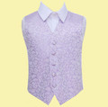 Lilac Boys Swirl Pattern Microfibre Wedding Vest Waistcoat 