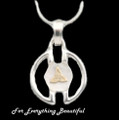Voar Circular Celtic Trinity Knot Yellow Gold Motif Sterling Silver Pendant