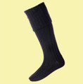 Black Wool Blend Harris Full Length Mens Kilt Hose Highland Socks