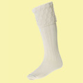 Ecru Wool Blend Lewis Full Length Mens Kilt Hose Highland Socks