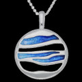 Oasis Enamel Orbit Round Sterling Silver Pendant