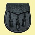 All Day Casual Informal Celtic Embossed Knotted Tassels Leather Mens Sporran 