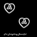 Celtic Trinity Heart Small Stud Sterling Silver Earrings