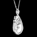 Scottish Thistle Floral Oval Open Sterling Silver Pendant
