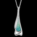 Tundra Arctic Enamel Tapered Sterling Silver Pendant