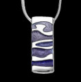 Iris Purple Rain Enamel Arizona Rectangular Sterling Silver Pendant