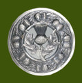 Scottish Thistle Flower Round Antique Silver Finish Stylish Pewter Plaid Brooch