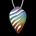 Rainbow Enamel Mirage Sterling Silver Pendant