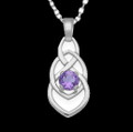 Cascade Celtic Knotwork Purple Amethyst Sterling Silver Pendant