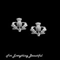 Thistle Floral Emblem Small Sterling Silver Stud Earrings