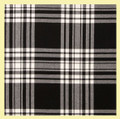 Menzies Black And White Modern Lightweight Tartan Wool Fabric Mens Cummerbund