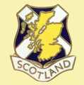 Scotland Shield Saltire Flag Map Of Scotland Enamel Badge Lapel Pin Set x 3