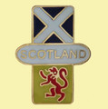 Scotland Saltire Lion Rampant Vertical Flags Enamel Badge Lapel Pin Set x 3