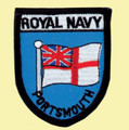 Portsmouth Royal Navy Flag Military Badge Embroidered Cloth Patch Set x 3