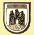 Edinburgh Castle Shield Enamel Badge Lapel Pin Set x 3