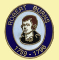 Robert Burns Portrait Oval Enamel Badge Lapel Pin Set x 3