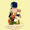 Scotland Bagpiper Figure Enamel Badge Lapel Pin Set x 3