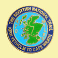 Scottish National Trail Map Round Enamel Badge Lapel Pin Set x 3