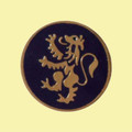Lion Rampant Dark Blue Round Enamel Badge Lapel Pin Set x 3