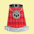 Scotland Red Tartan Kilt Enamel Badge Lapel Pin Set x 3