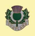 Scotland Thistle Flower White Background Enamel Badge Lapel Pin Set x 3