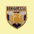 Scotland Saltire Thistle Flower Shield Small Enamel Badge Lapel Pin Set x 3