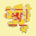 Lion Rampant Figure Flag Enamel Badge Lapel Pin Set x 3