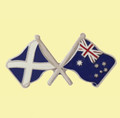 Saltire Australia Crossed Country Flags Friendship Enamel Lapel Pin Set x 3