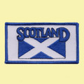 Scotland Saltire Flag Rectangular Embroidered Cloth Patch Set x 3