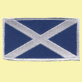 Saltire Flag Rectangular Small Embroidered Cloth Patch Set x 3