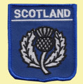 Scotland Thistle Blue Shield Embroidered Cloth Patch Set x 3
