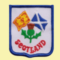Scotland Lion Saltire Flags Thistle Shield Embroidered Cloth Patch Set x 3
