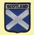 Scotland Saltire Flag Shield Embroidered Cloth Patch Set x 3