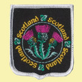 Scotland Thistles Flag Shield Embroidered Cloth Patch Set x 3