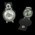 Adare Manor Pewter Motif Stainless Steel Leather Belt Pocket Watch
