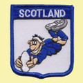 Scotland Rugby Union Player White Shield Embroidered Cloth Patch Set x 3