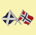 Saltire Norway Crossed Country Flags Friendship Enamel Lapel Pin Set x 3