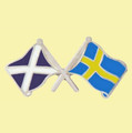 Saltire Sweden Crossed Country Flags Friendship Enamel Lapel Pin Set x 3