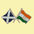 Saltire India Crossed Country Flags Friendship Enamel Lapel Pin Set x 3