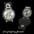 The Burren Ireland Pewter Motif Stainless Steel Leather Belt Pocket Watch
