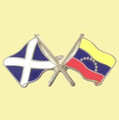 Saltire Venezuela Crossed Country Flags Friendship Enamel Lapel Pin Set x 3
