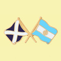 Saltire Argentina Crossed Country Flags Friendship Enamel Lapel Pin Set x 3