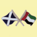 Saltire UAE Crossed Country Flags Friendship Enamel Lapel Pin Set x 3