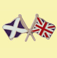 Saltire Union Jack Crossed Country Flags Friendship Enamel Lapel Pin Set x 3