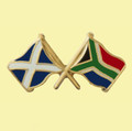 Saltire South Africa Crossed Country Flags Friendship Enamel Lapel Pin Set x 3