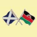 Saltire Malawi Crossed Country Flags Friendship Enamel Lapel Pin Set x 3