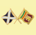 Saltire Sri Lanka Crossed Country Flags Friendship Enamel Lapel Pin Set x 3