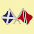Saltire Trinidad Crossed Country Flags Friendship Enamel Lapel Pin Set x 3