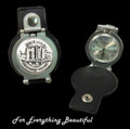 Bunratty Castle Ireland Pewter Motif Stainless Steel Leather Belt Pocket Watch