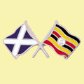 Saltire Uganda Crossed Country Flags Friendship Enamel Lapel Pin Set x 3